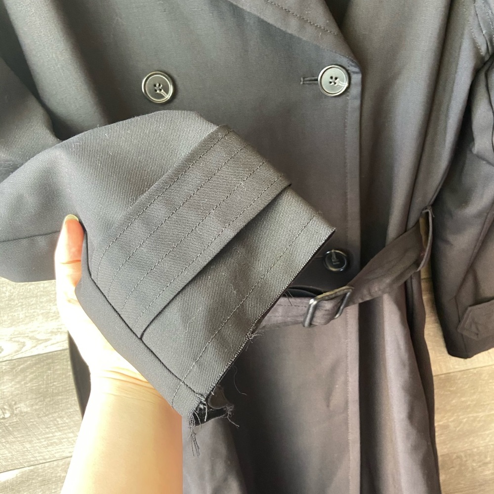 Nili Lotan matland frayed wool black trench coat - Picture 9 of 16